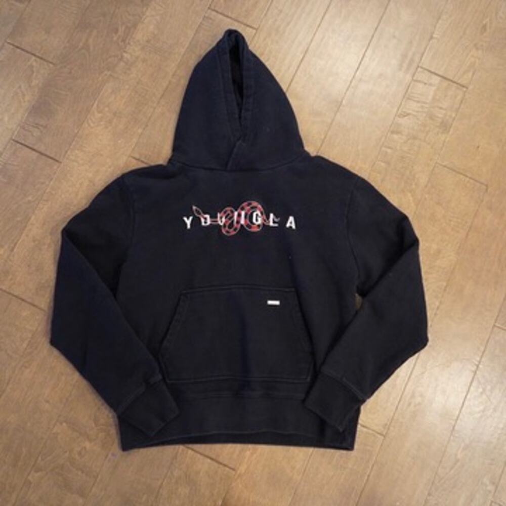 YoungLA Long Sleeve Pullover Hooded Sweatshirt Black mens Size XXL